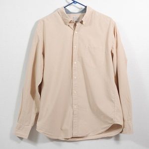 J. Crew Men's Honey & White Plaid Shirt Men's Button Down Size Large